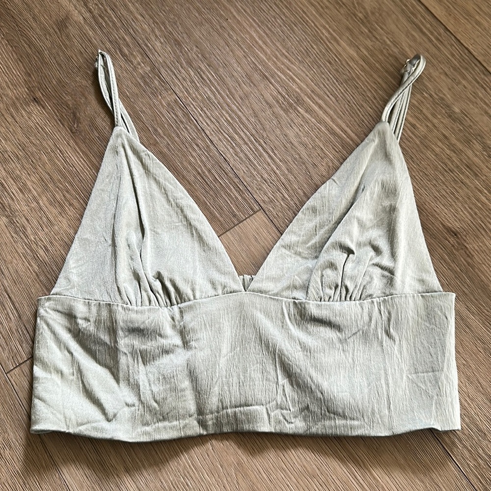 Zara mint satin crop top - size S